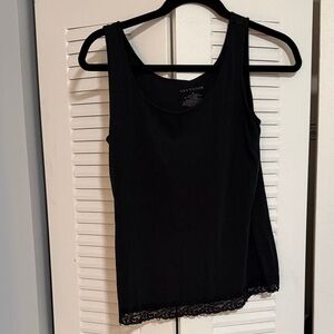 Ann Taylor Black Lace-Hem Camisole Tank